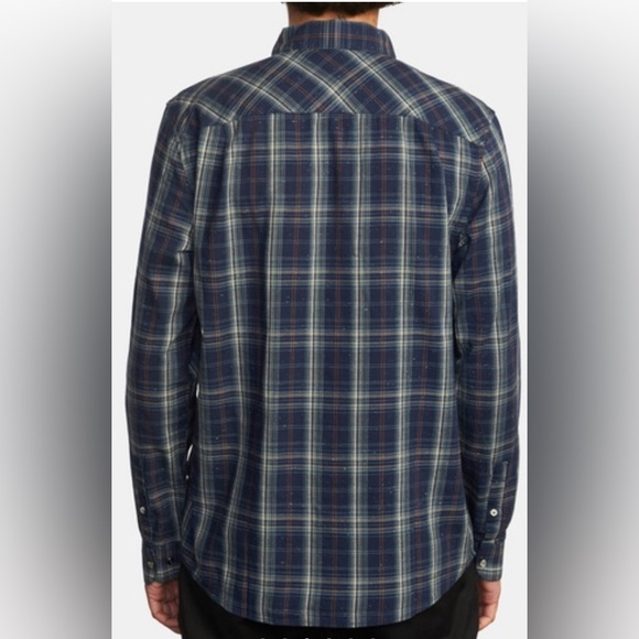 RVCA Neps Plaid Long Sleeve Shirt size S - Picture 3 of 10